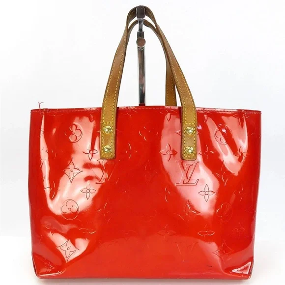 Louis Vuitton Red Patent Tote with Tan Handles - Picture 2 of 16